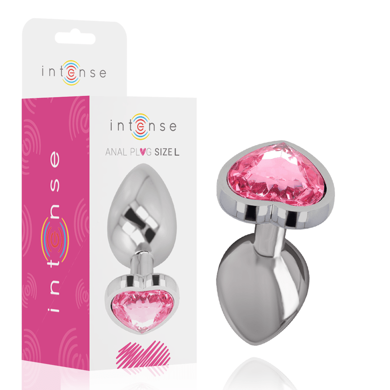 INTENSE – PLUG ANAL EN MÉTAL ALUMINIUM COEUR ROSE TAILLE L