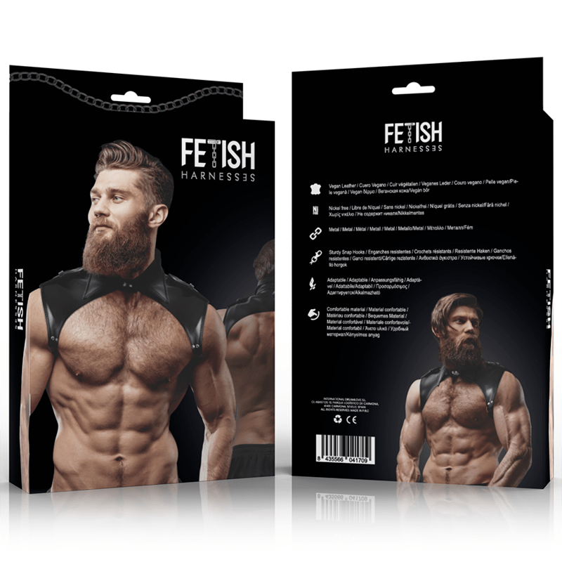 FETISH SUBMISSIVE ATTITUDE – HARNAIS DE COU RÉGLABLE EN ÉCO-CUIR POUR HOMMES BRIGADE