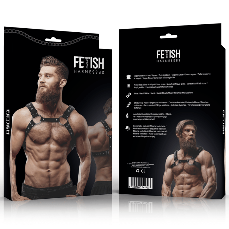 FETISH SUBMISSIVE ATTITUDE – HARNAIS DE POITRINE EN ÉCO-CUIR POUR HOMMES AVEC CLOUS