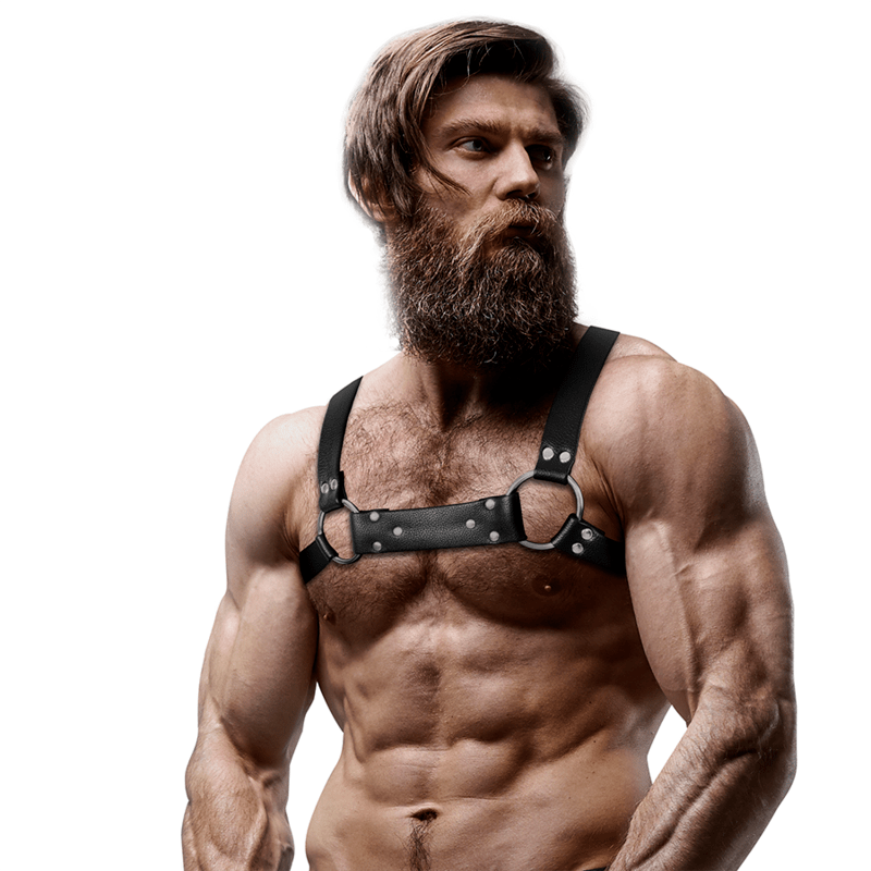 FETISH SUBMISSIVE ATTITUDE – HARNAIS DE POITRINE BULLDOG EN CUIR ÉCOLOGIQUE POUR HOMMES TAILLE M/L