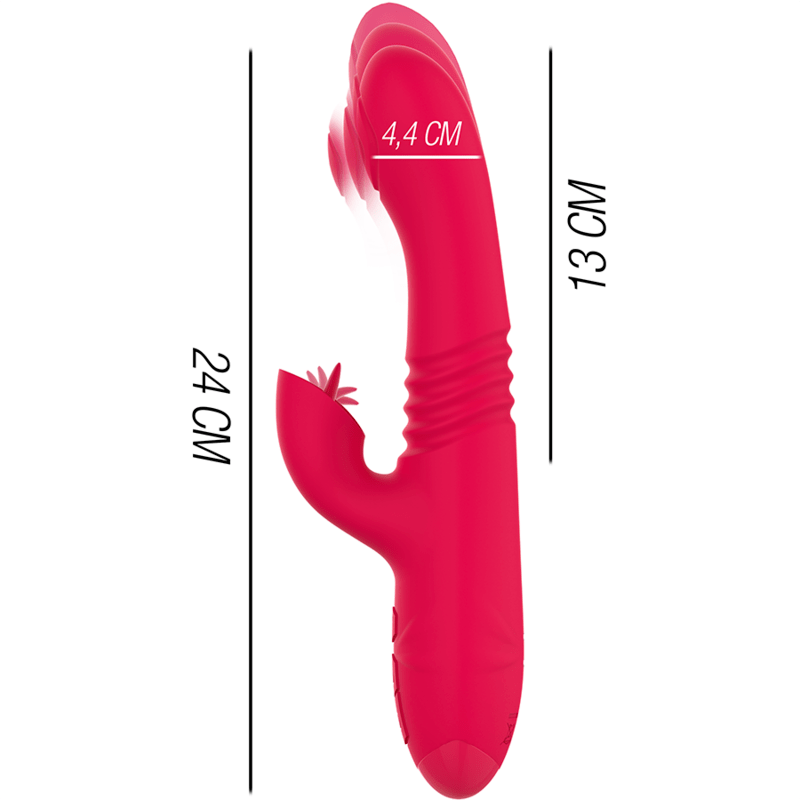INTENSE – VIBRATEUR UP  DOWN RECHARGEABLE MULTIFONCTION DUA AVEC LANGUE ROUGE