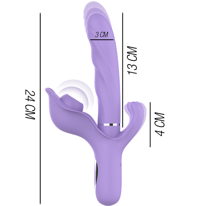 INTENSE – BILLIE VIBRATEUR MULTIFONCTION RECHARGEABLE ONDES STIMULANTES AVEC BOUTON POUSSOIR VIOLET