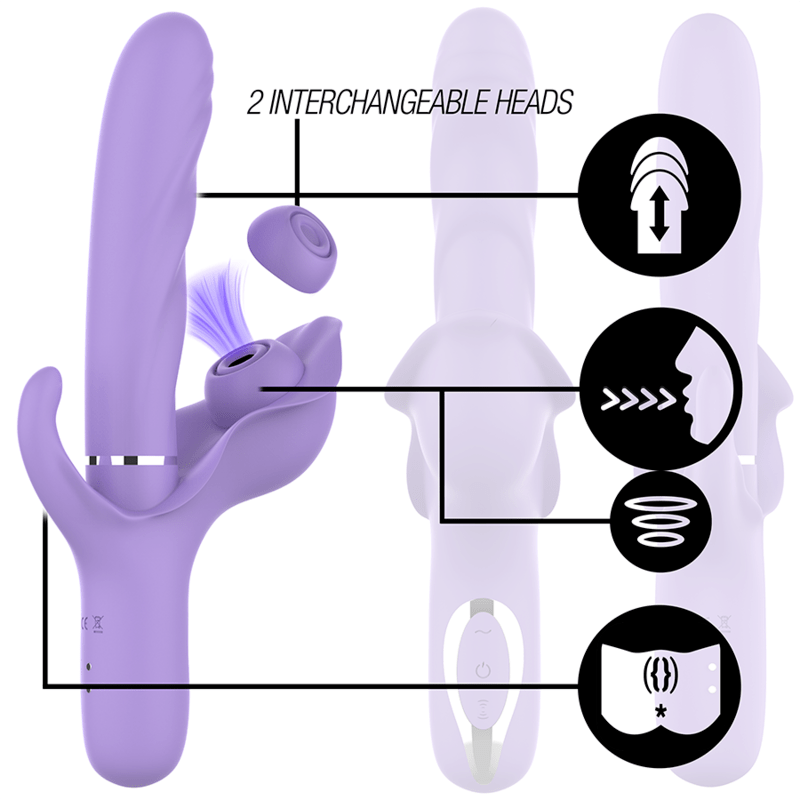 INTENSE – BILLIE VIBRATEUR MULTIFONCTION RECHARGEABLE ONDES STIMULANTES AVEC BOUTON POUSSOIR VIOLET