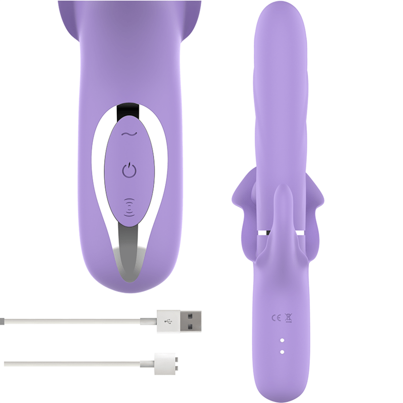 INTENSE – BILLIE VIBRATEUR MULTIFONCTION RECHARGEABLE ONDES STIMULANTES AVEC BOUTON POUSSOIR VIOLET