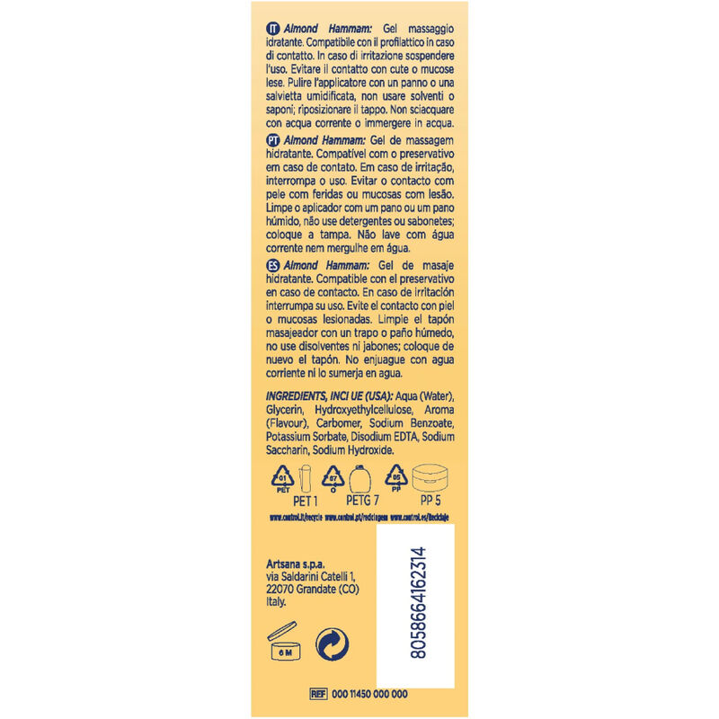 CONTROL – GEL DE MASSAGE HAMMAM AUX AMANDES 3 EN 1 200 ML