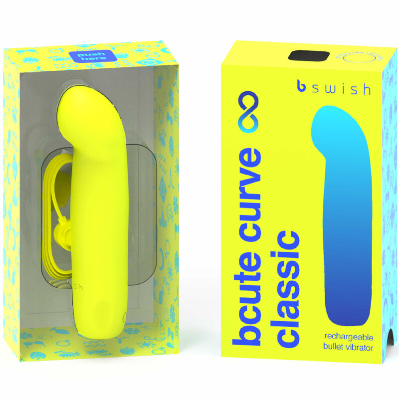 B SWISH – VIBRATEUR EN SILICONE RECHARGEABLE BCUTE CURVE INFINITE CLASSIC JAUNE