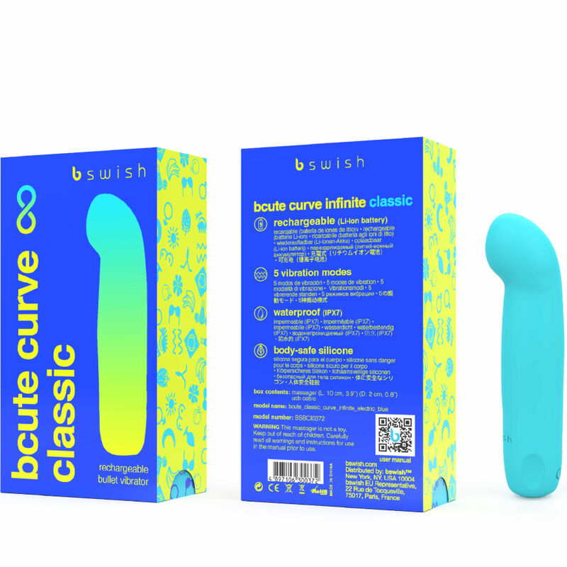 B SWISH – VIBRATEUR RECHARGEABLE BCUTE CURVE INFINITE CLASSIQUE BLEU SILICONE