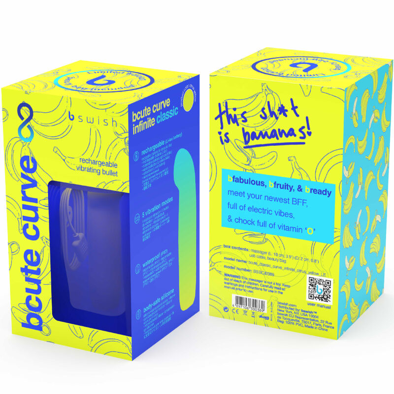 B SWISH – VIBRATEUR EN SILICONE RECHARGEABLE BCUTE CURVE INFINITE CLASSIC ÉDITION LIMITÉE JAUNE