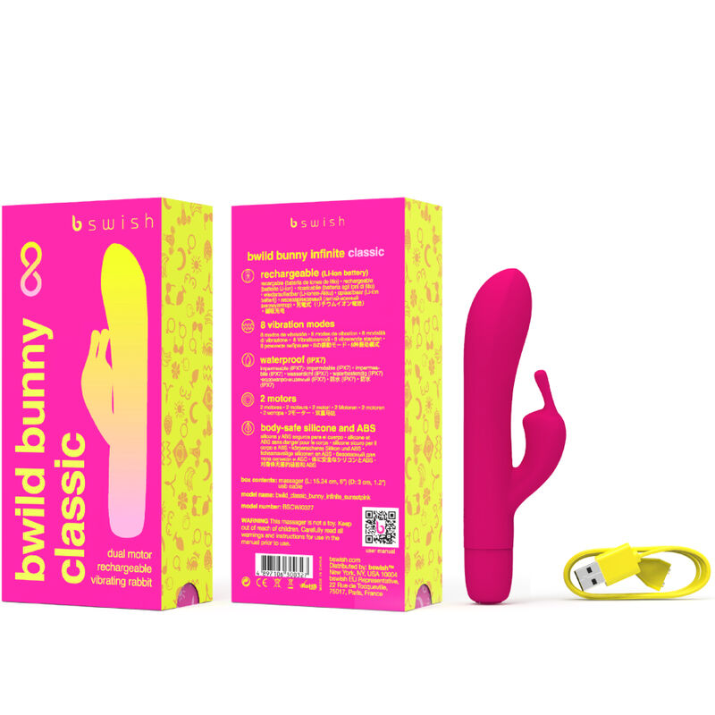 B SWISH – VIBRATEUR RECHARGEABLE CLASSIQUE BWILD BUNNY INFINITE SILICONE ROSE