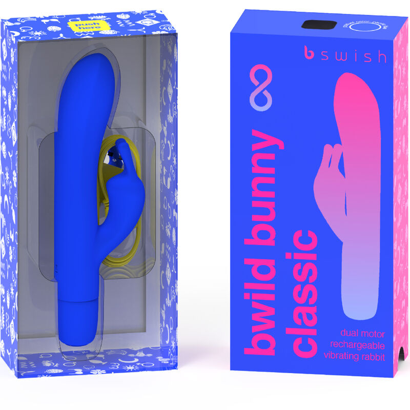 B SWISH – VIBRATEUR RECHARGEABLE CLASSIQUE BWILD BUNNY INFINITE SILICONE BLEU