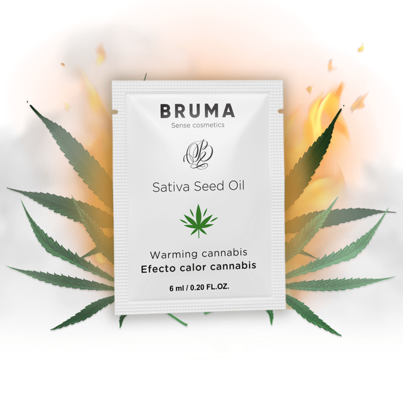 BRUMA – HUILE DE GRAINES DE SATIVA GEL GLISSANT RÉCHAUFFANT SAVEUR DE CANNABIS 6 ML