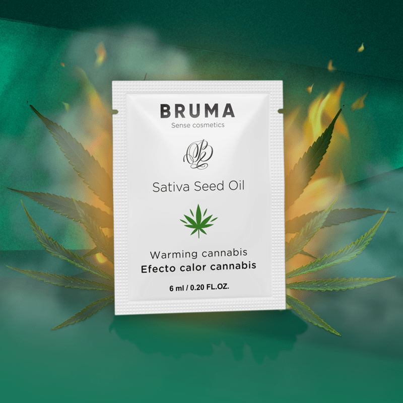 BRUMA – HUILE DE GRAINES DE SATIVA GEL GLISSANT RÉCHAUFFANT SAVEUR DE CANNABIS 6 ML