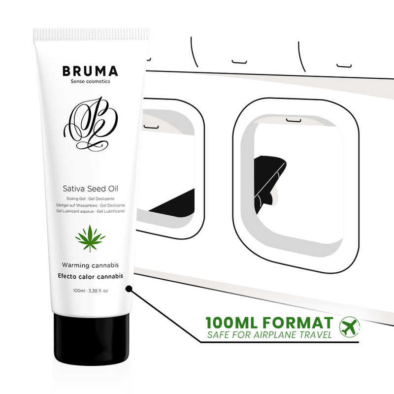BRUMA – HUILE DE GRAINES DE SATIVA GEL GLISSANT RÉCHAUFFANT SAVEUR DE CANNABIS 100 ML