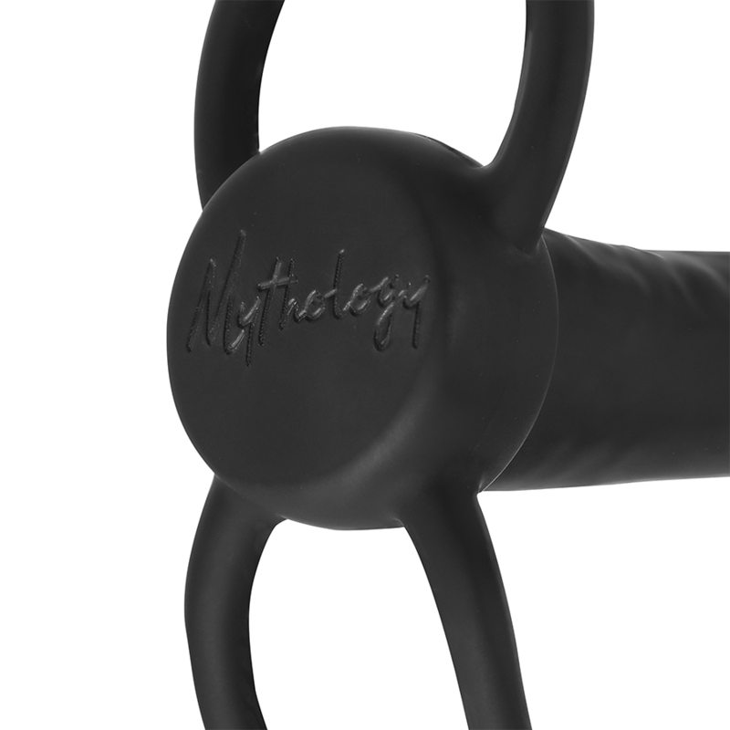 MYTHOLOGY – GODE ANAL COBI ONYX AVEC ANNEAU DE BITE ET TESTICULE 13 CM EN SILICONE