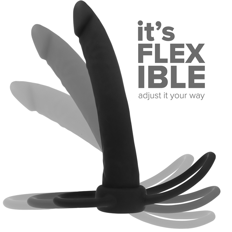 MYTHOLOGY – GODE ANAL COBI ONYX AVEC ANNEAU DE BITE ET TESTICULE 13 CM EN SILICONE