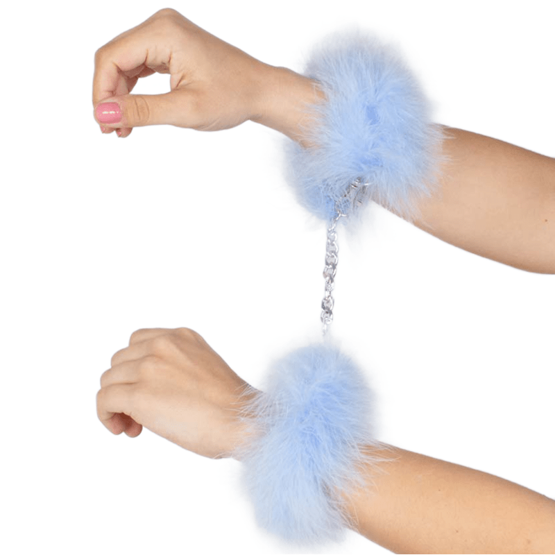 SECRETPLAY – MENOTTES DE MARABOU LUMIÈRE BLEUE