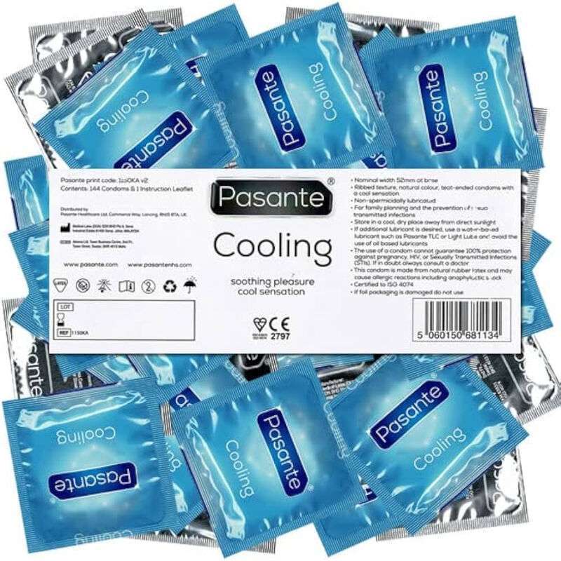 PASANTE – PRÉSERVATIFS EFFET REFROIDISSANT SAC 144 UNITÉS