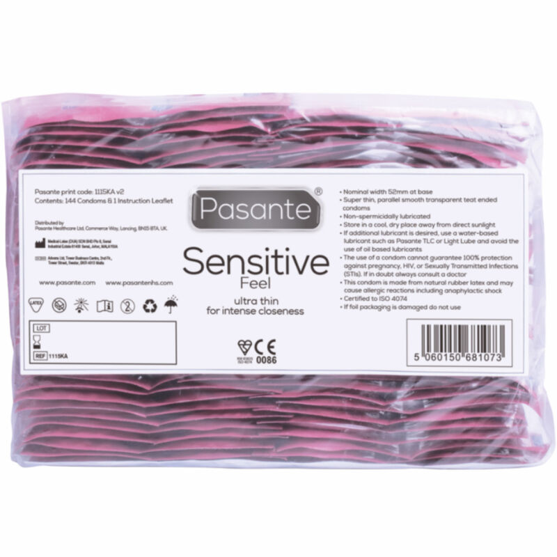 PASANTE – PRÉSERVATIFS SENSIBLES SAC 144 UNITÉS