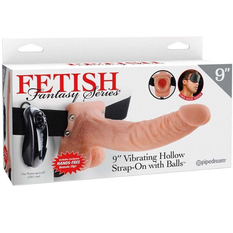 FETISH FANTASY SERIES – HARNAIS RÉGLABLE TÉLÉCOMMANDE PÉNIS RÉALISTE AVEC TESTICULES 23 CM