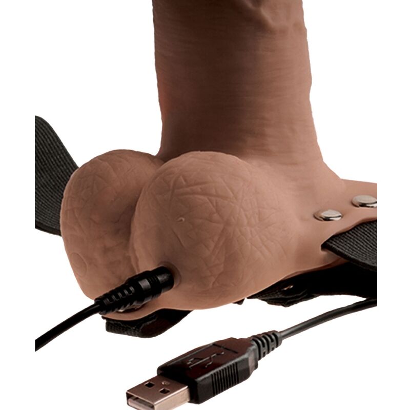 FETISH FANTASY SERIES – HARNAIS RÉGLABLE PÉNIS RÉALISTE AVEC TESTICULES RECHARGEABLES ET VIBRATEUR 15 CM