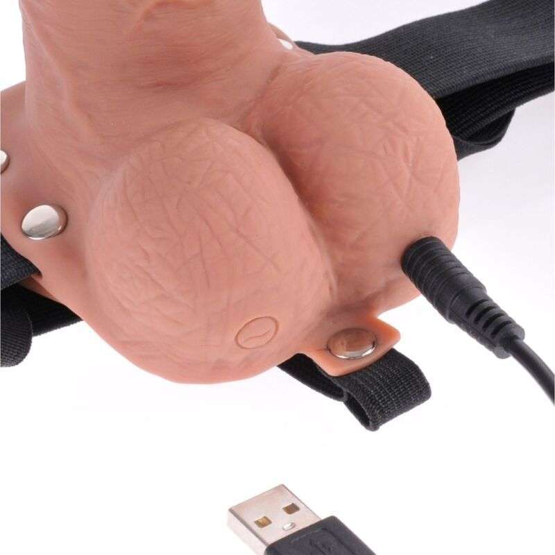 FETISH FANTASY SERIES – HARNAIS RÉGLABLE PÉNIS RÉALISTE AVEC BALLES RECHARGEABLES ET VIBRATEUR 17,8 CM