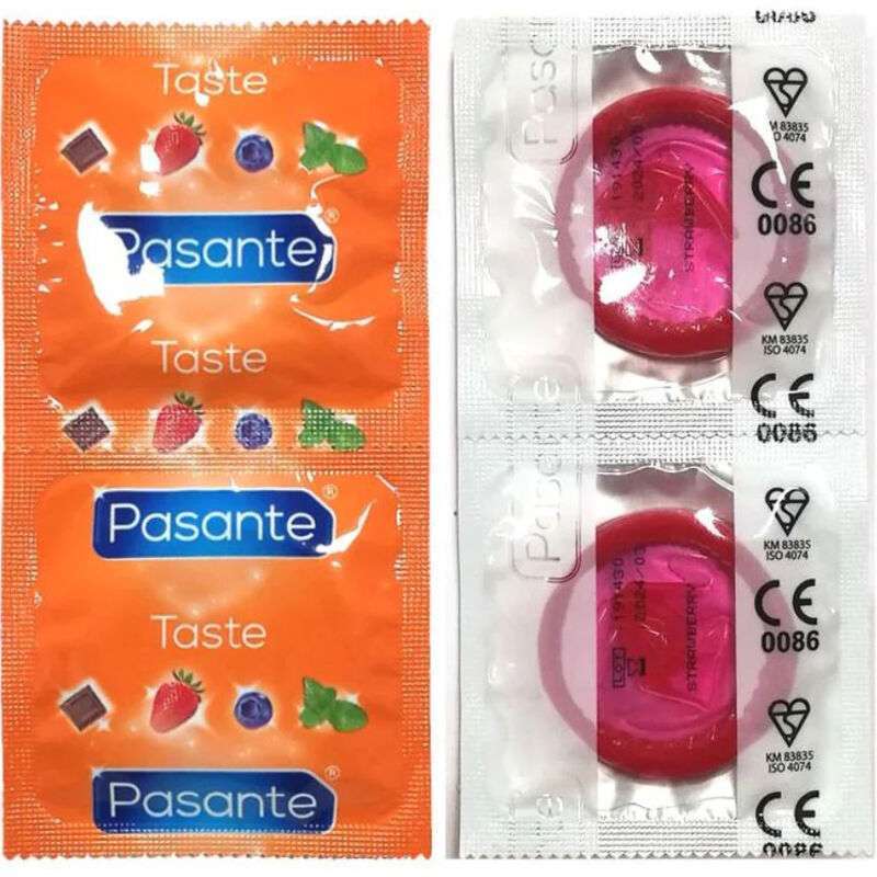 PASANTE – PRÉSERVATIFS SAVEUR FRAISE SAC 144 UNITÉS