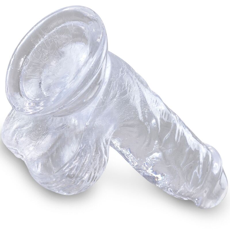 KING COCK – CLEAR PÉNIS RÉALISTE AVEC BOULES 10.1 CM TRANSPARENT