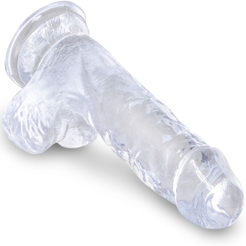 KING COCK – CLEAR PÉNIS RÉALISTE AVEC BOULES 10.1 CM TRANSPARENT