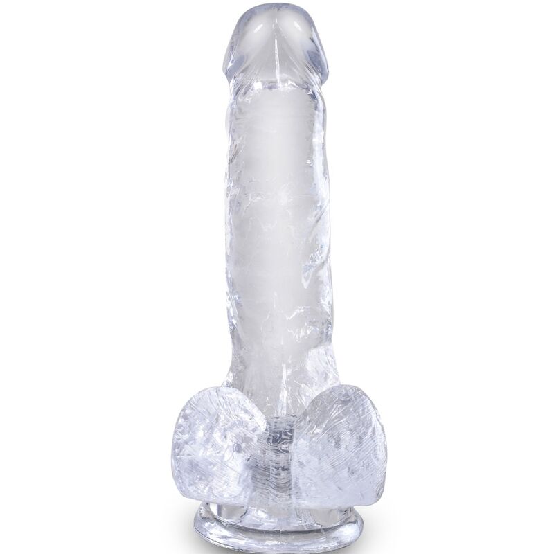 KING COCK – CLEAR PÉNIS RÉALISTE AVEC BOULES 13.5 CM TRANSPARENT