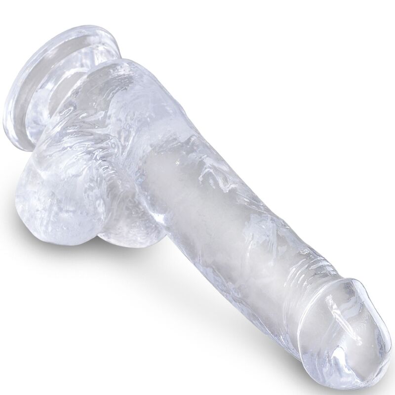 KING COCK – CLEAR PÉNIS RÉALISTE AVEC BOULES 13.5 CM TRANSPARENT