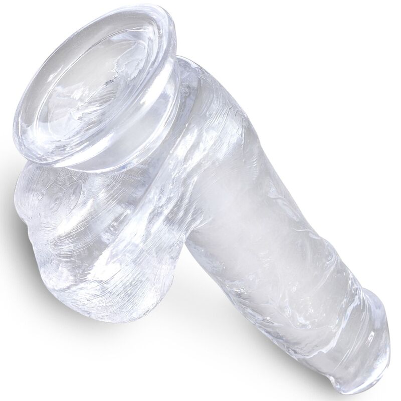 KING COCK – CLEAR PÉNIS RÉALISTE AVEC BOULES 13.5 CM TRANSPARENT