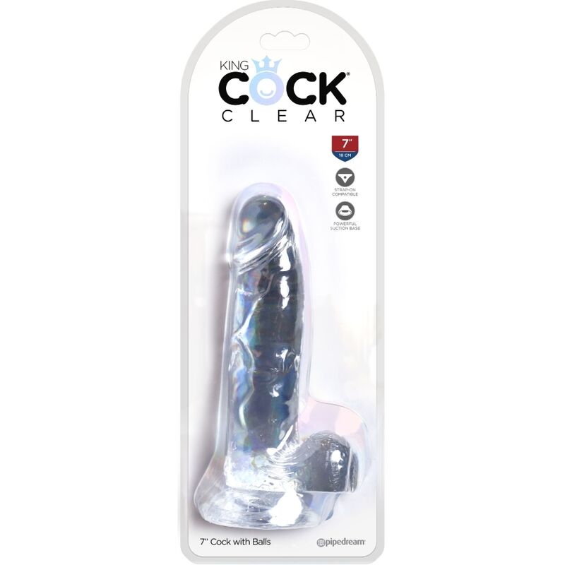 KING COCK – CLEAR PÉNIS RÉALISTE AVEC BOULES 15.2 CM TRANSPARENT