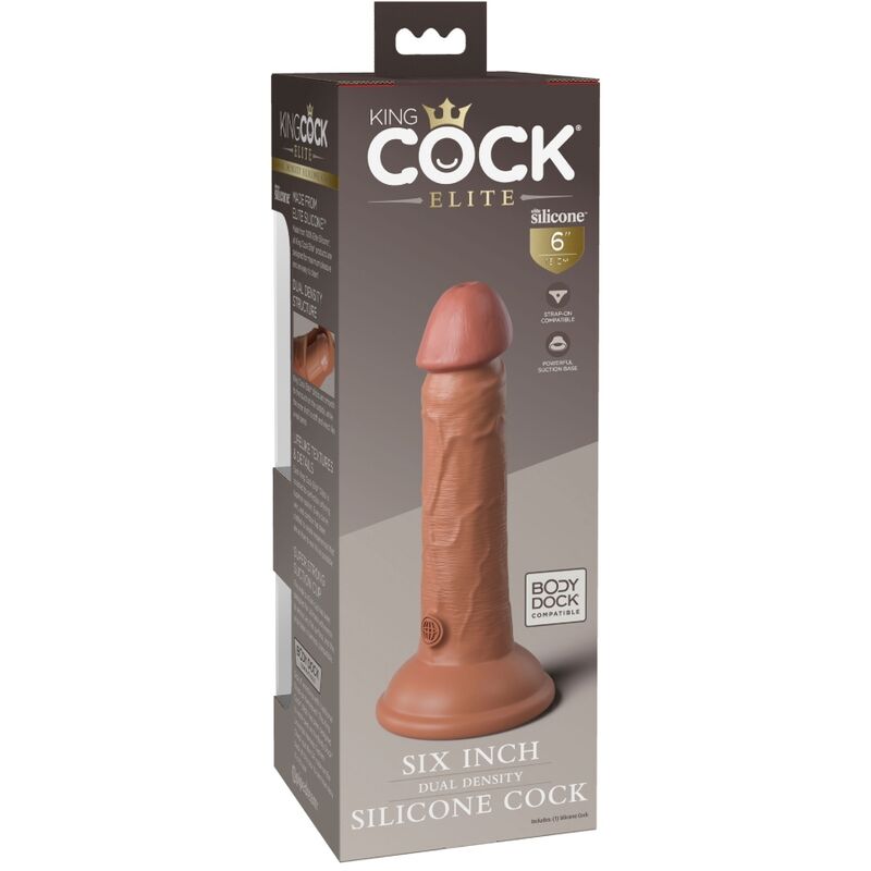 KING COCK – ELITE GODE RÉALISTE EN SILICONE 15.2 CM CARAMEL