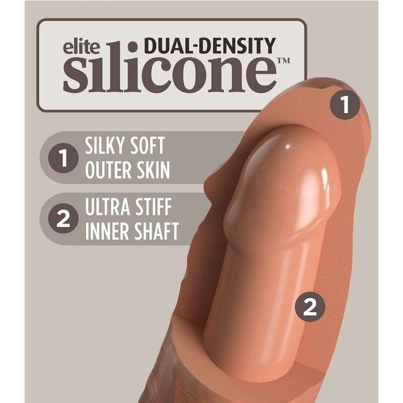 KING COCK – ELITE GODE RÉALISTE EN SILICONE 17.8 CM CARAMEL