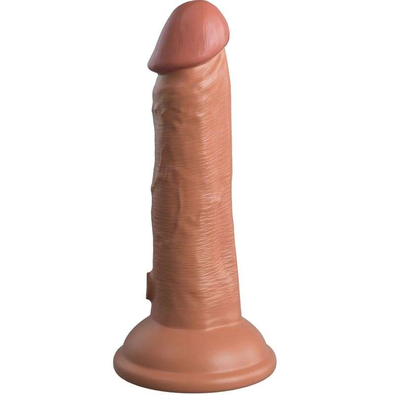 KING COCK – ELITE GODE RÉALISTE VIBRANT  SILICONE 15.2 CM CARAMEL