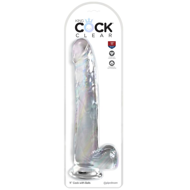 KING COCK – CLEAR GODE AVEC TESTICULES 24.8 CM TRANSPARENT