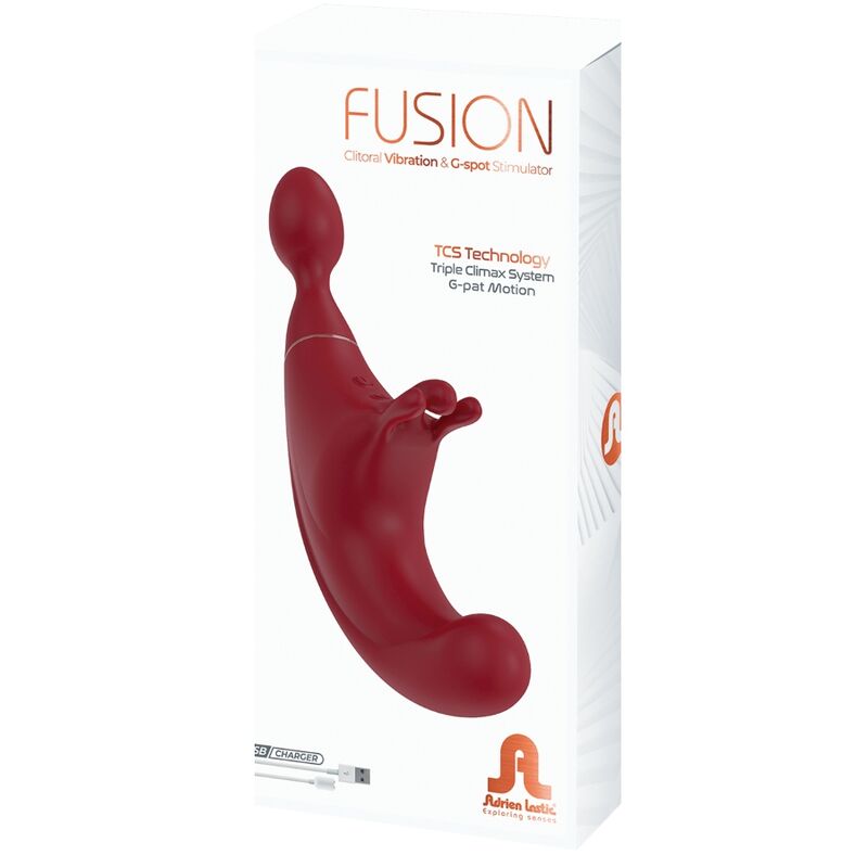 ADRIEN LASTIC – FUSION STIMULATEUR TRIPLE CLITORIS  POINT G ROUGE