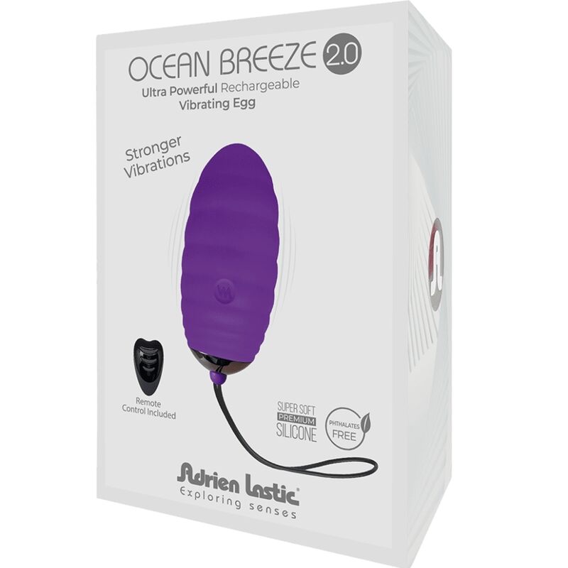 ADRIEN LASTIC – OCEAN BREEZE 2.0 OEUF VIBRANT RECHARGEABLE TÉLÉCOMMANDE VIOLET
