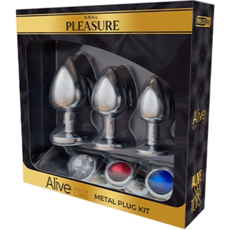 ALIVE – KIT DE PLAISIR ANAL 3 PLUG MÉTAL