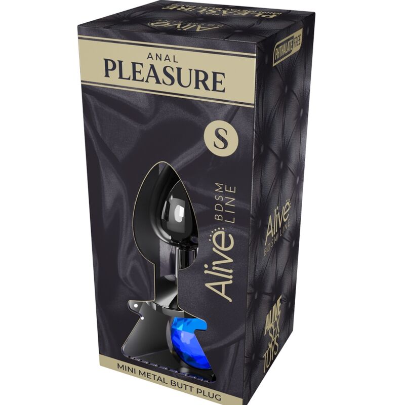 ALIVE – MINI PLUG DE PLAISIR ANAL MÉTAL BLEU TAILLE S
