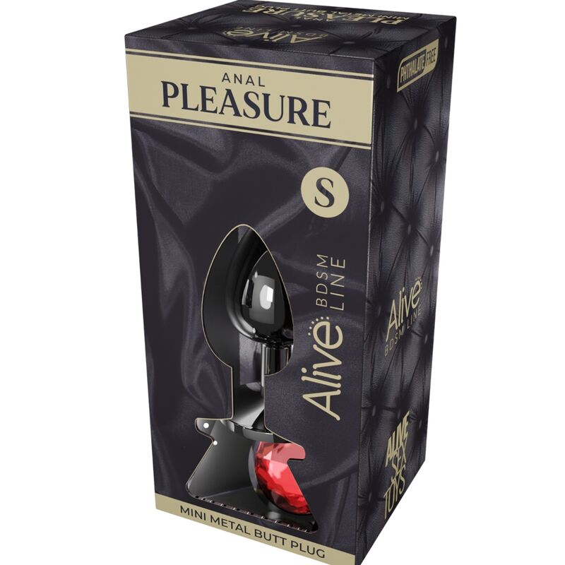 ALIVE – MINI PLUG DE PLAISIR ANAL MÉTAL ROUGE TAILLE S