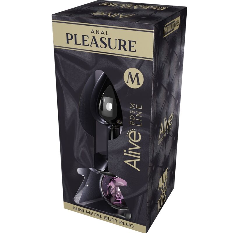 ALIVE – PLAISIR ANAL MINI PLUG MÉTAL ROSE TAILLE M