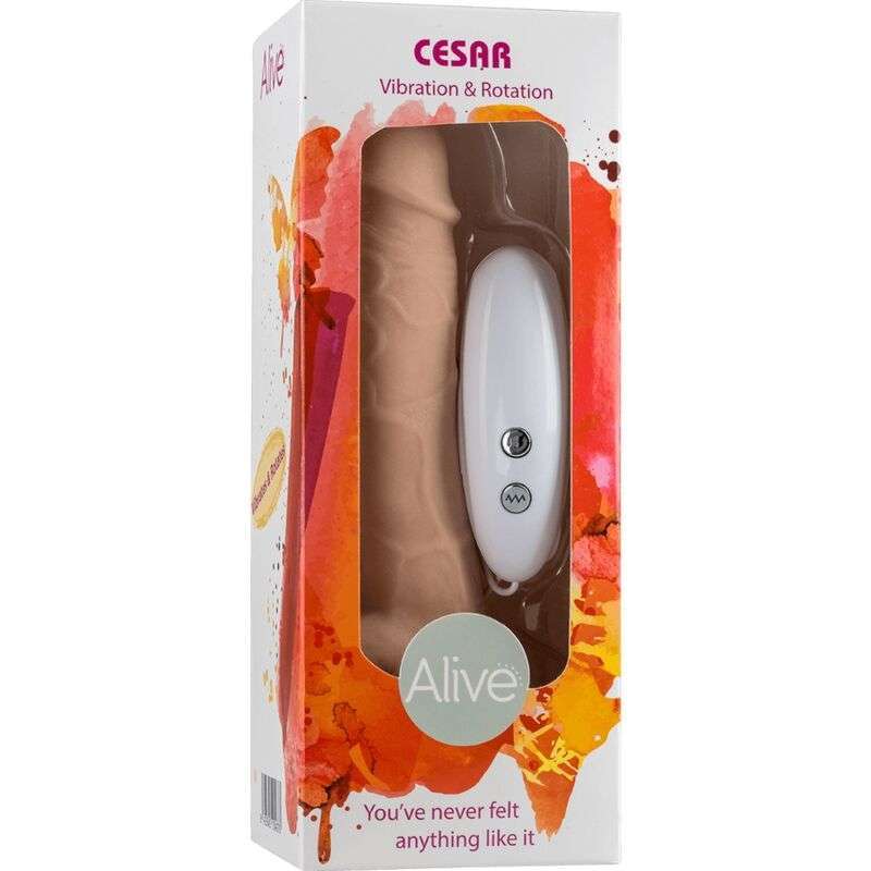 ALIVE – VIBRATEUR  ROTATEUR DE PÉNIS RÉALISTE CESAR 17,5 CM
