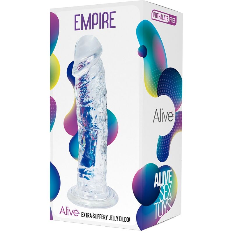 ALIVE – PÉNIS RÉALISTE EMPIRE TRANSPARENT 19,3 CM