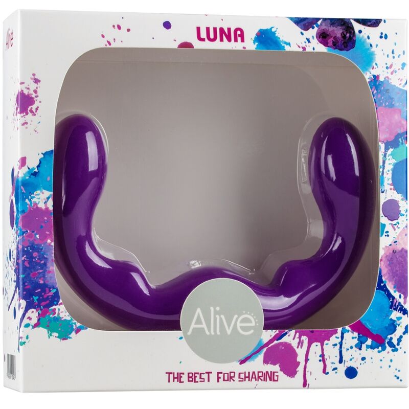 ALIVE – GODE LUNA DOUBLE PÉNÉTRATION SILICONE VIOLET 25 CM