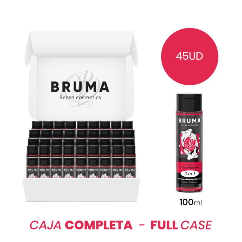 MOQ 45 – BRUMA HUILE DE MASSAGE PREMIUM EFFET CHALEUR SAVEUR FRAISE 3 EN 1 – 100 ML