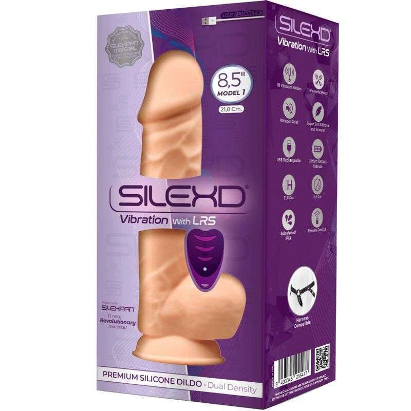 SILEXD – MODÈLE 1 VIBRATEUR PÉNIS RÉALISTE SILICONE PREMIUM SILEXPAN TÉLÉCOMMANDE 21.8 CM