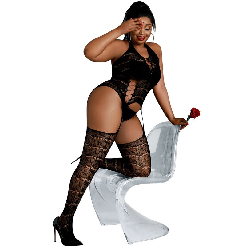 MOONLIGHT – BODYSTOCKING MODÈLE 2 NOIR GRANDE TAILLE