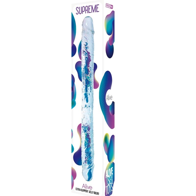 ALIVE – PÉNIS RÉALISTE SUPRÊME TRANSPARENT 38,5 CM