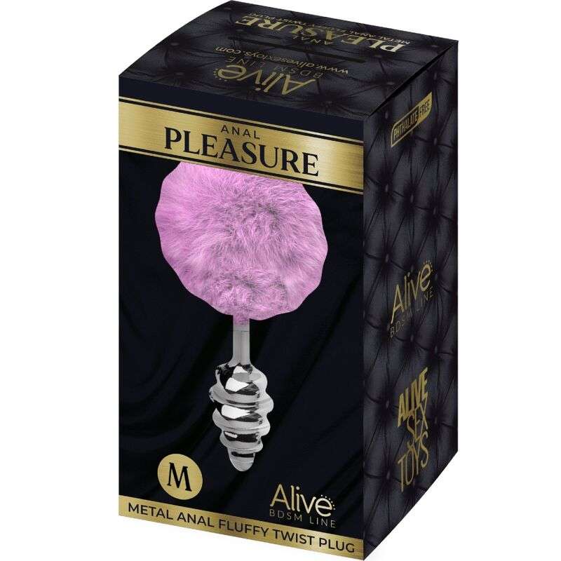 ALIVE – PLUG DE PLAISIR ANAL SPIRAL MÉTAL FLUFFY VIOLET TAILLE M